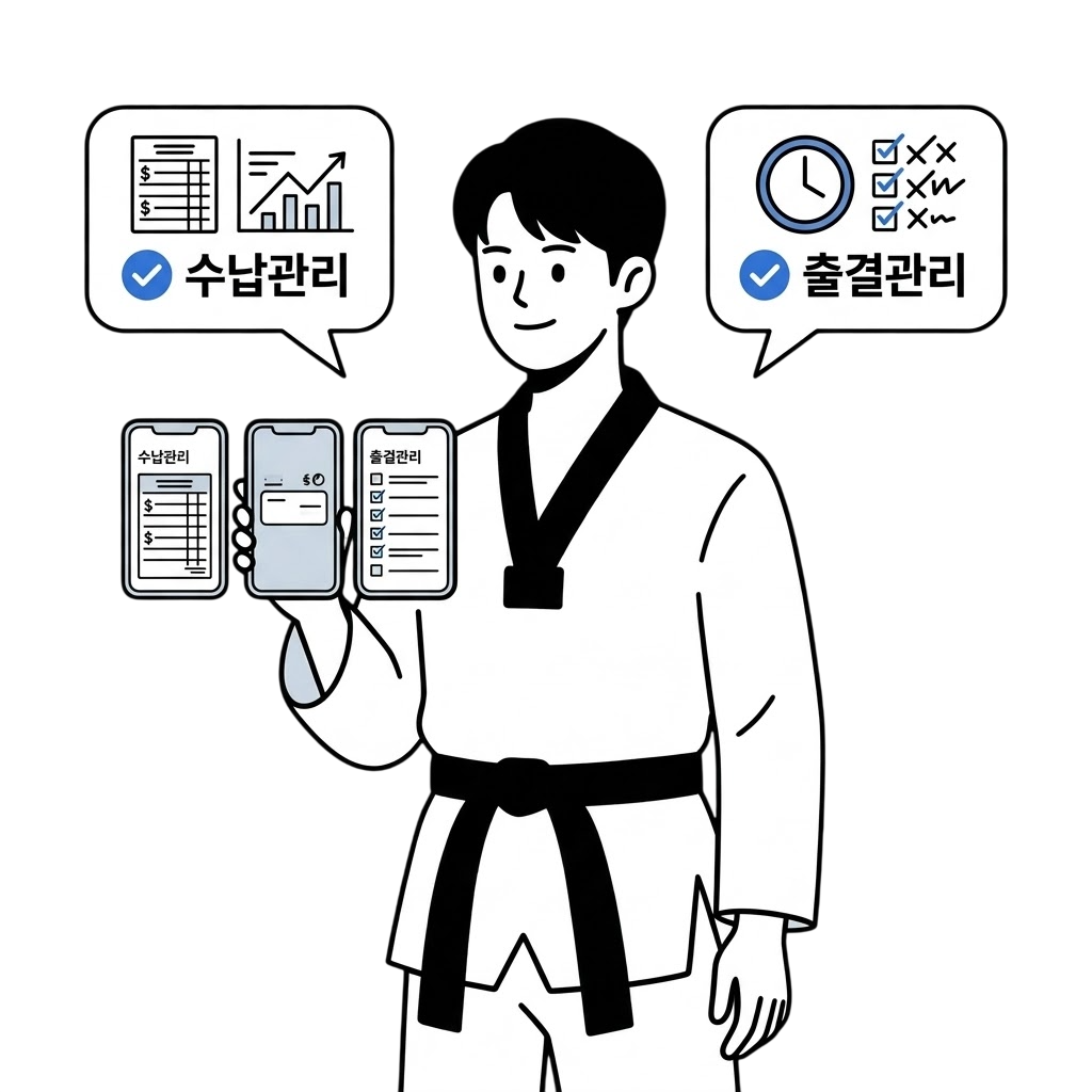 출결과 수납을 고민하는 사범님